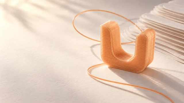 Оранжевый держатель с характерными слоями 3D-печати