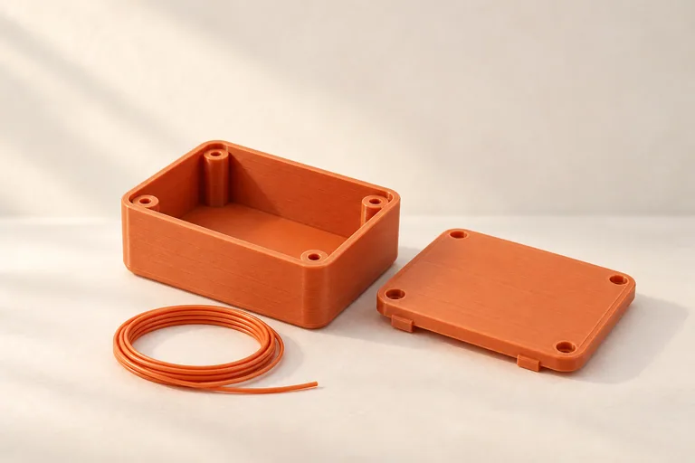 Иллюстрация: Корпус с крышкой из PLA+ и филамент